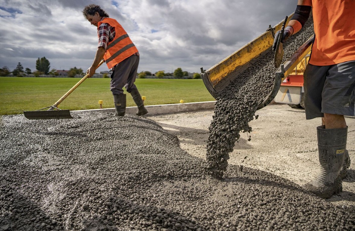 Concrete contractor forming and pouring concrete steps at a residential property in Hayward, CA