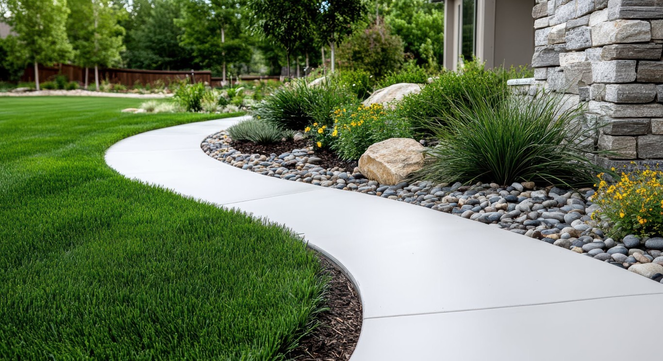 Beautiful concrete walkway installation enhancing curb appeal in Hayward, CA